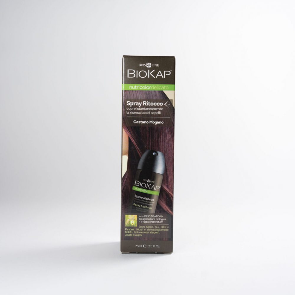 biokap spray ritocco capelli castano mogano